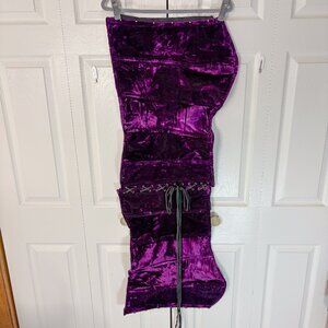 Laced Up Corsets Purple Velvet Longline Corset Size 48